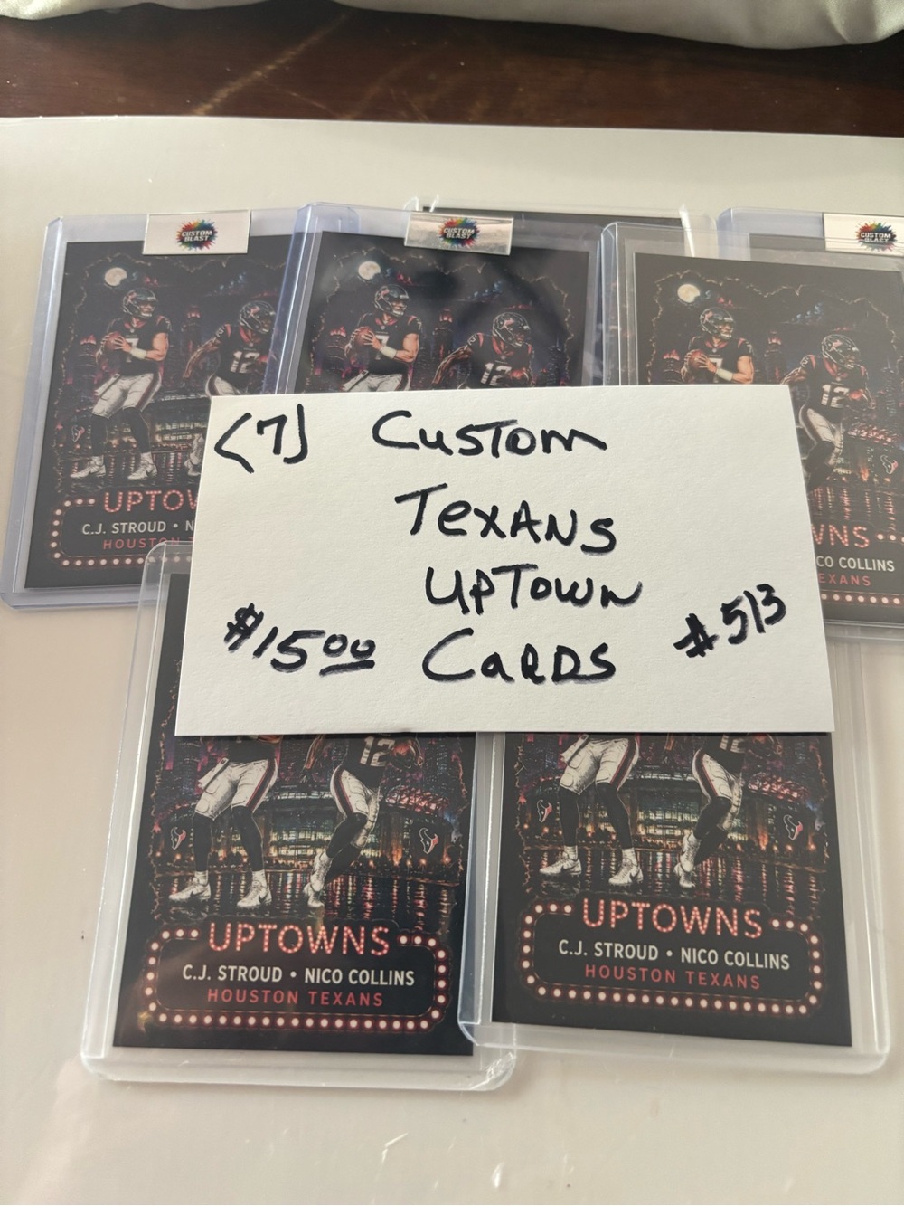 Custom Houston Texans Uptown Cards - Black Design